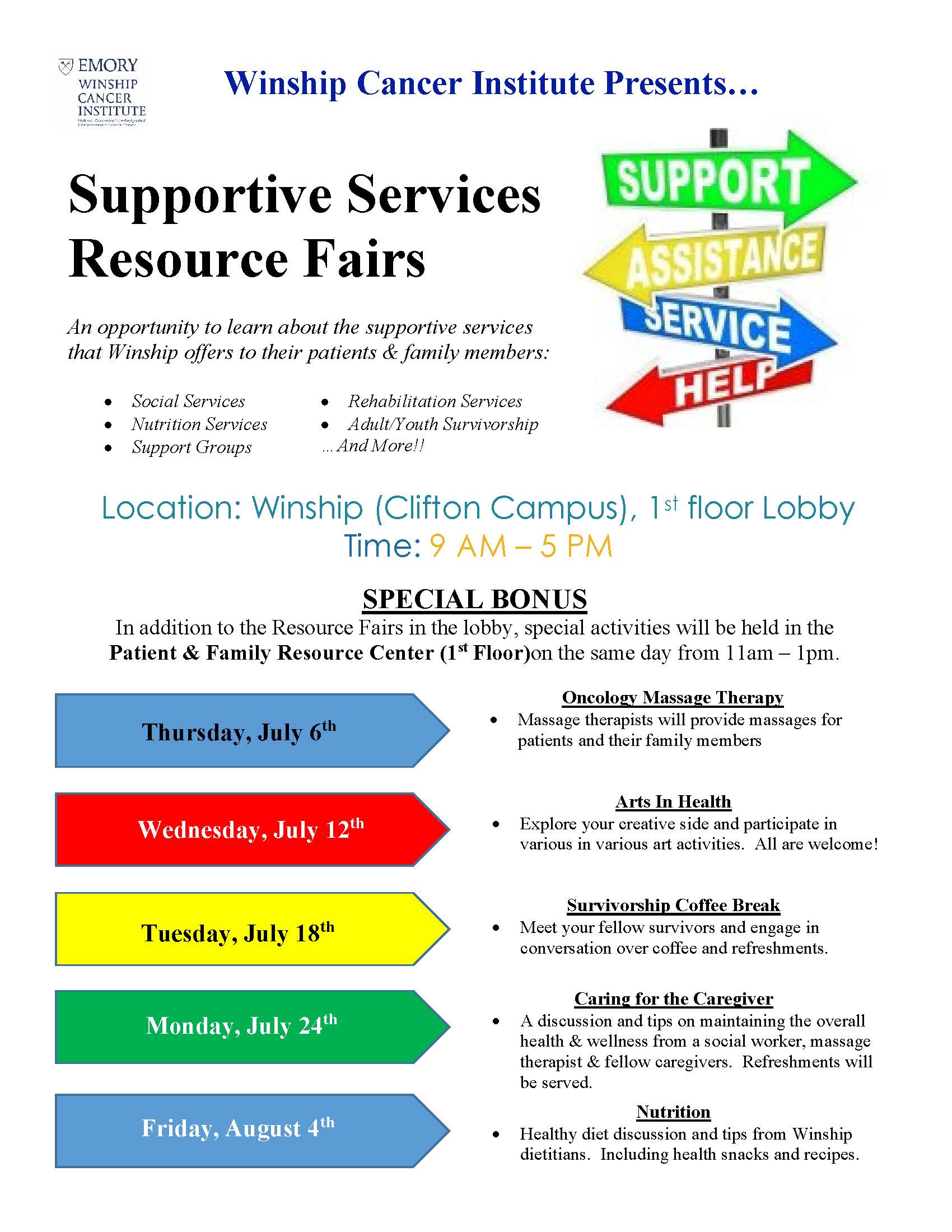 Supportive Services Resource Fair Flyer
