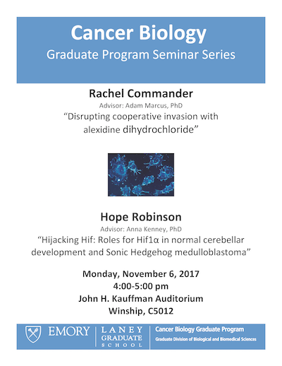 Cancer Biology Graduate Program Seminar Flyer