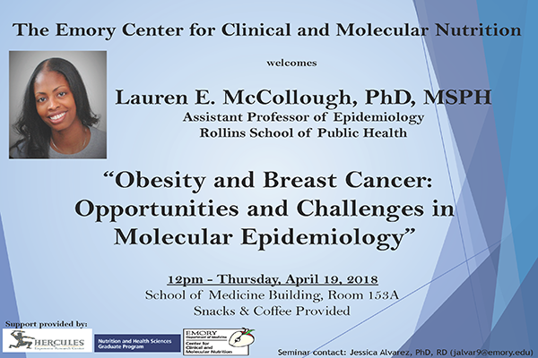 Lauren McCullough Flyer - "Obesity and Breast Cancer"