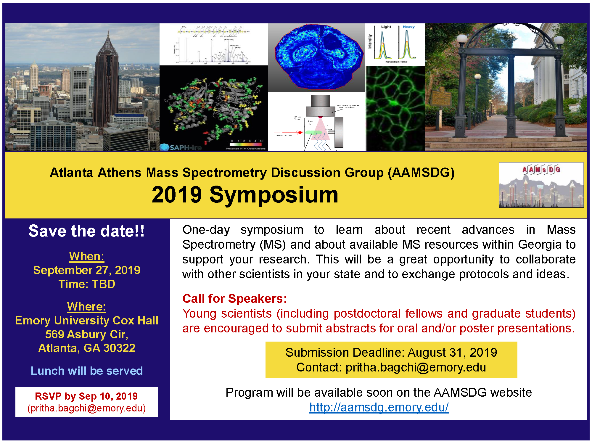 AtlantaAthens Mass Spectrometry Discussion Group 2019 Symposium