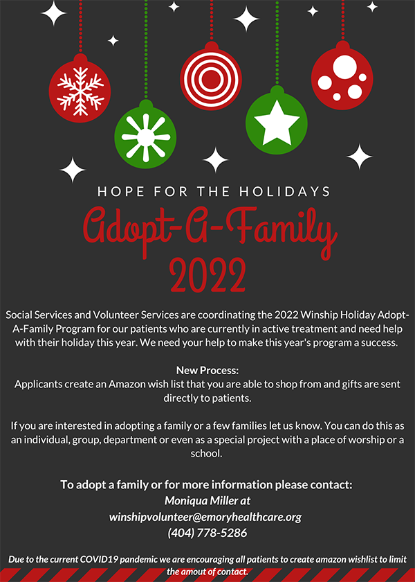 Informational flyer with holiday-themed background